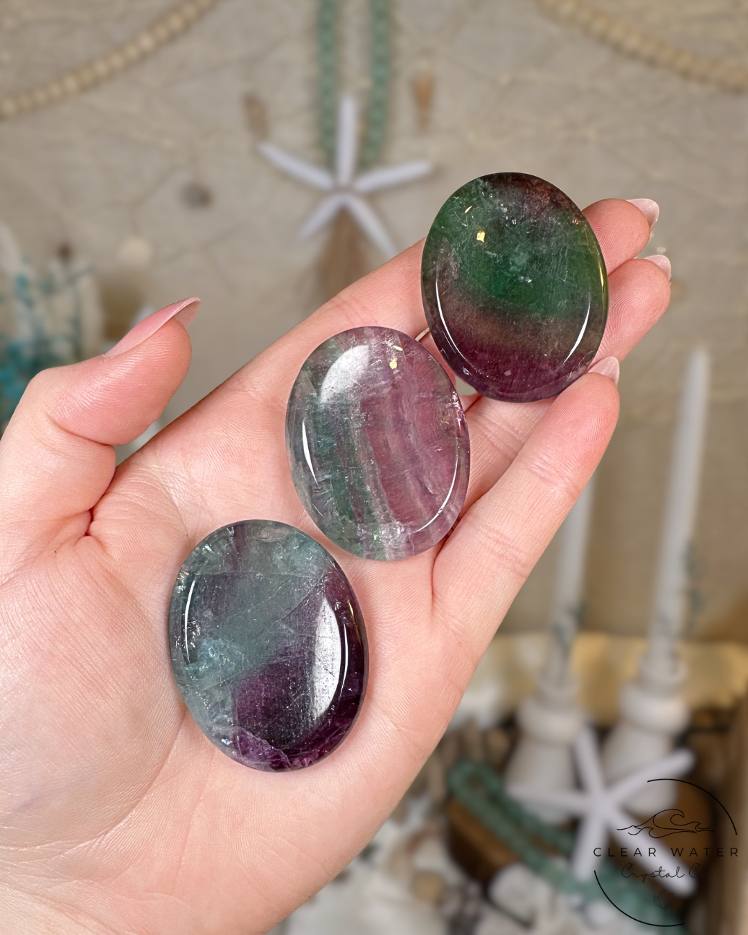 Rainbow Fluorite Worry Stone