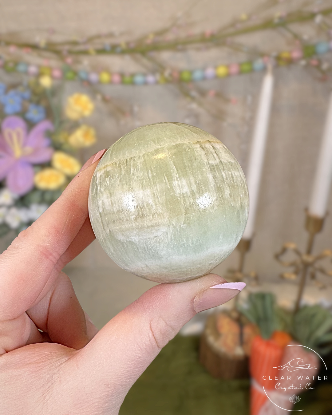 Pistachio Calcite Spheres – Pakistan