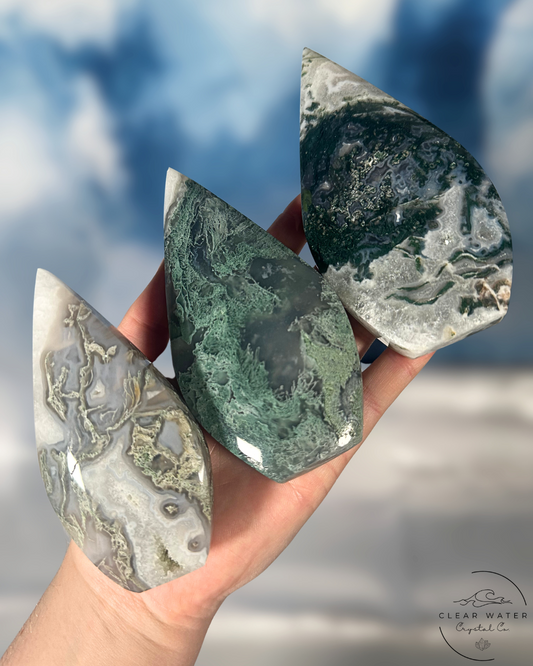 Ethereal Moss Agate Flames