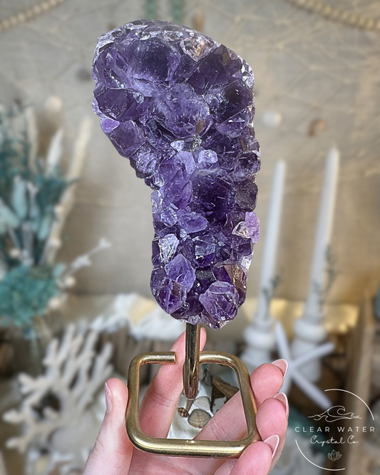 Plum Eclipse – Amethyst Cluster on Stand (Brazil)