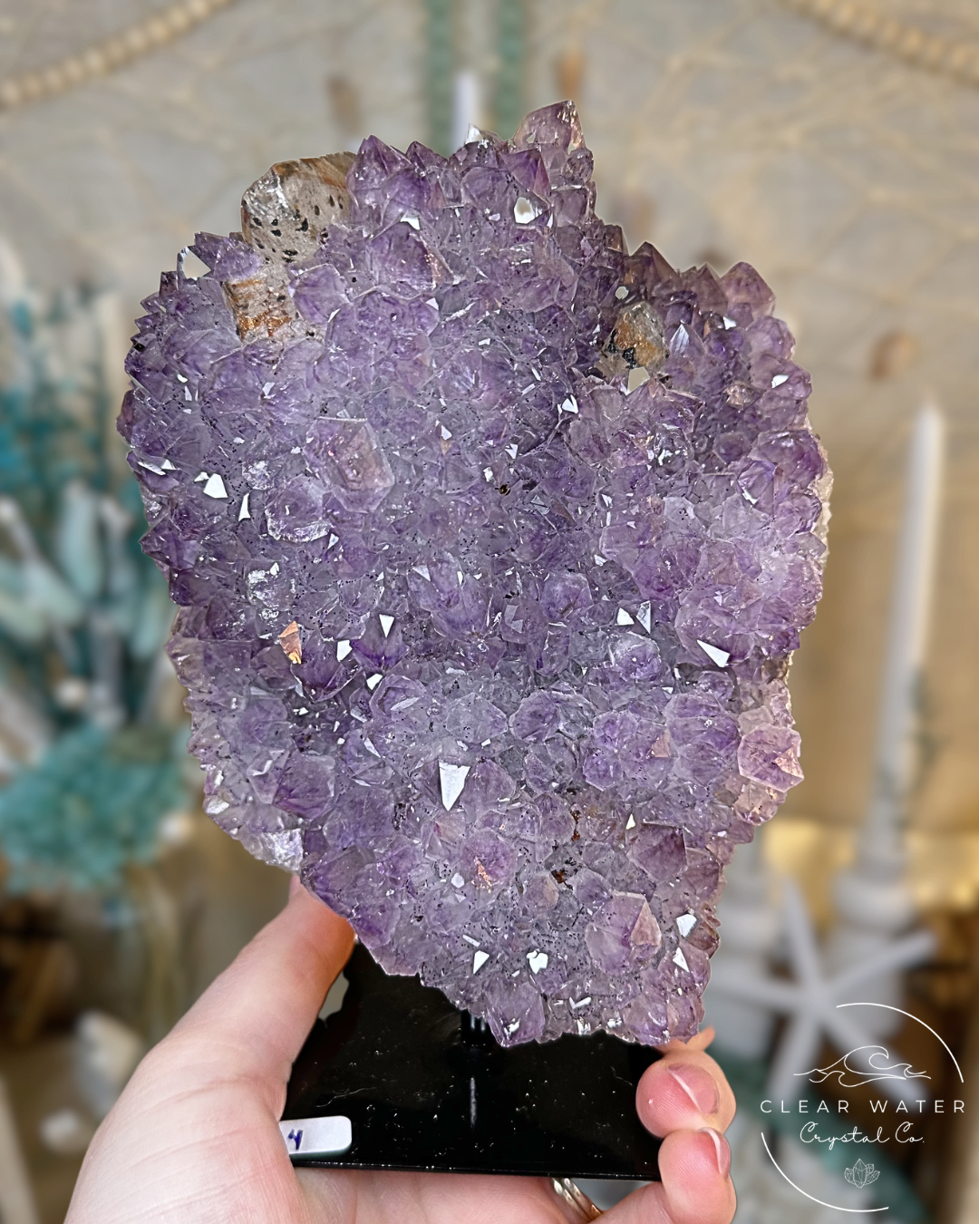 Lavender Haze- Amethyst Cluster on Stand (Brazil)