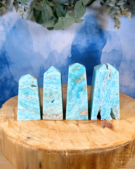 High-Grade Blue Aragonite Towers from Pakistan - Soothing Energy & Enhanced Communication