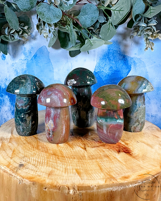 Sea Jasper Mushroom Carving